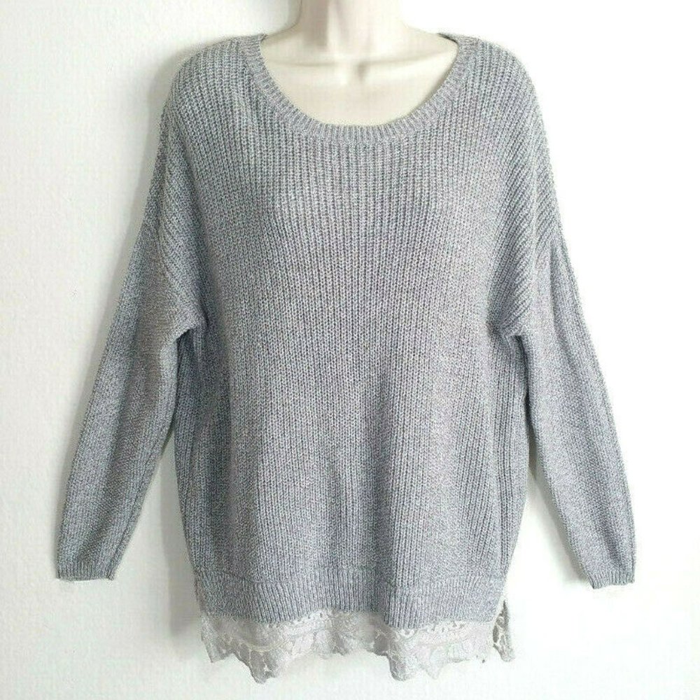 PINS AND NEEDLES Knit Sweater Lace Hem 3291E1M